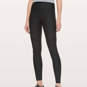 LULULEMON Black Zoned In Tight 27" Active Gym‎ Running SenseKnit Leggings Sz 12